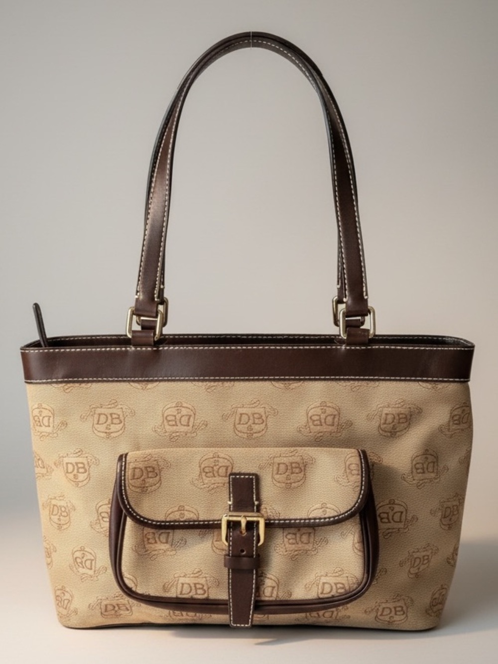 Dooney & Bourke East West Tote Shoulder Bag with Donegal Crest Monogram Pattern